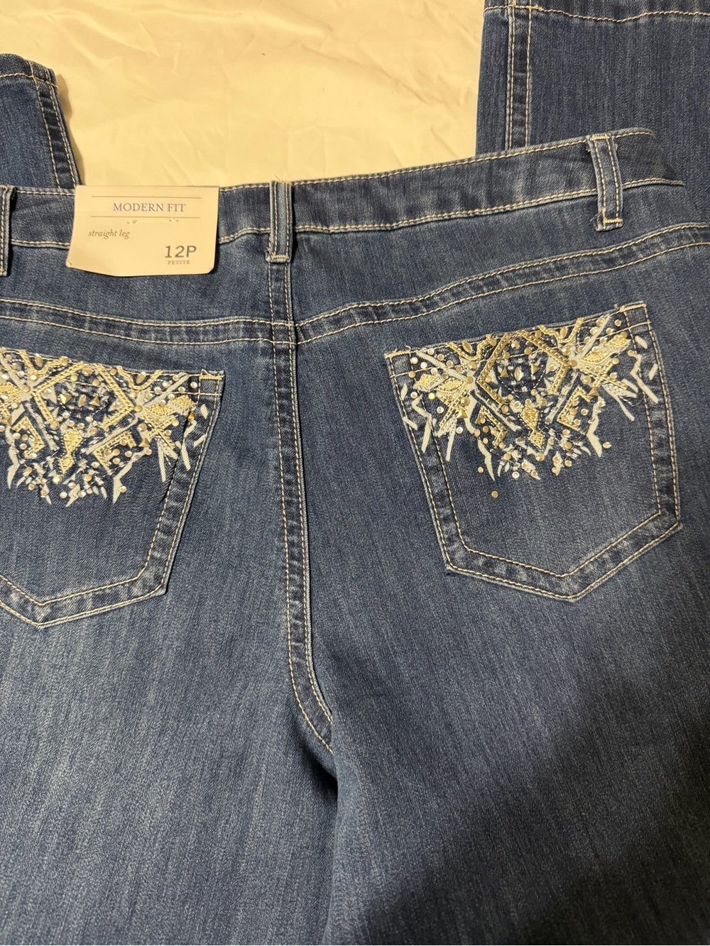 Christopher & Banks Women’s Denim Slim Straight Jeans - Medium Blue - Picture 8 of 9